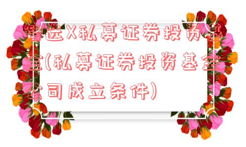 智选x私募证券投资基金(私募证券投资基金公司成立条件)