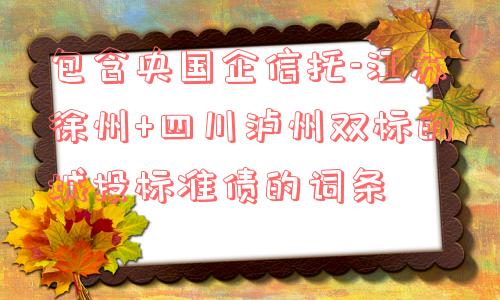 包含央国企信托-江苏徐州 四川泸州双标的城投标准债的词条