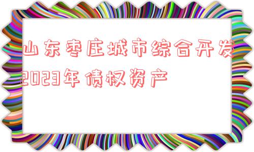 山东枣庄城市综合开发2023年债权资产